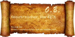 Oesztreicher Barót névjegykártya